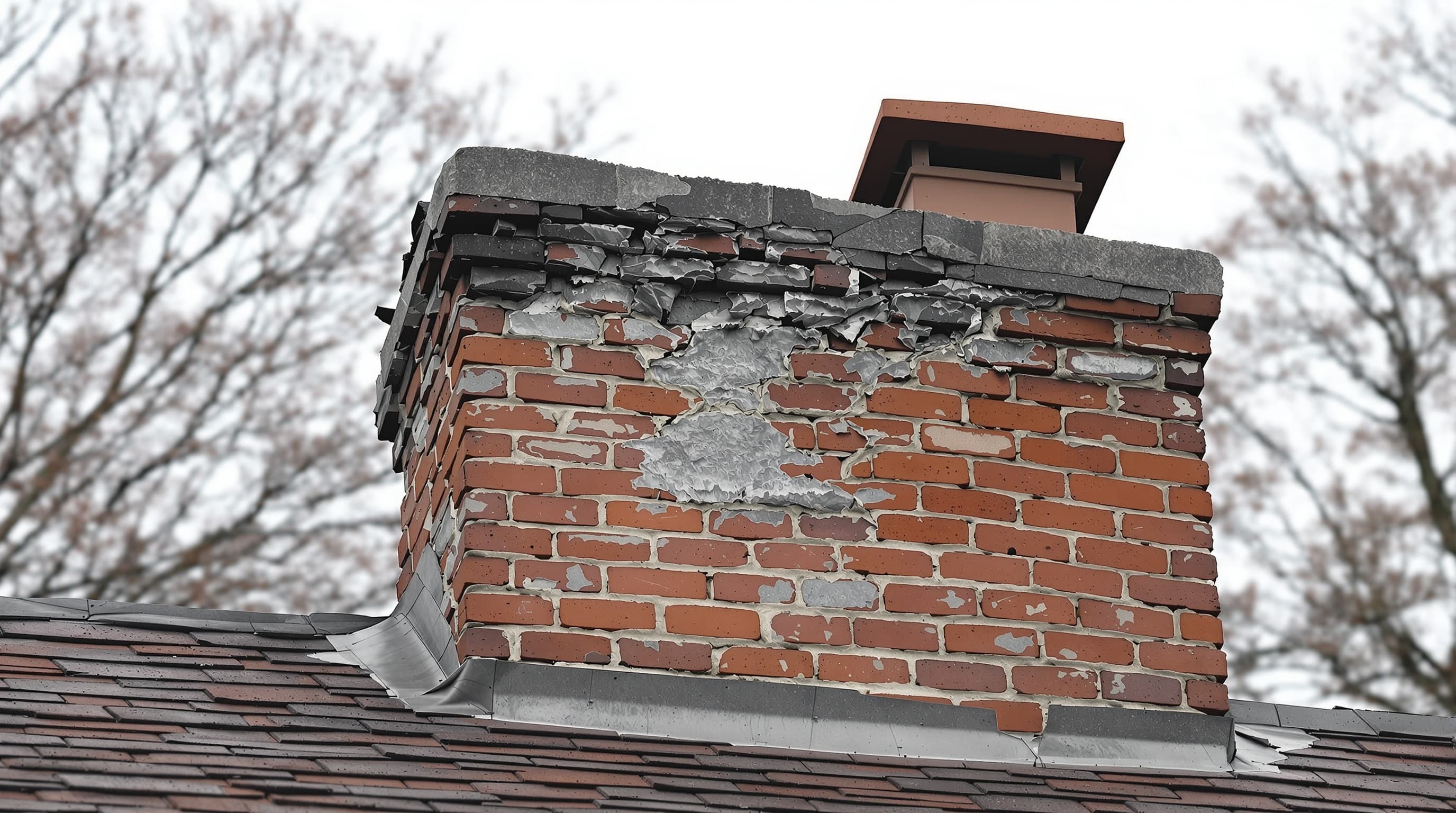 Colonial chimney restoration — before