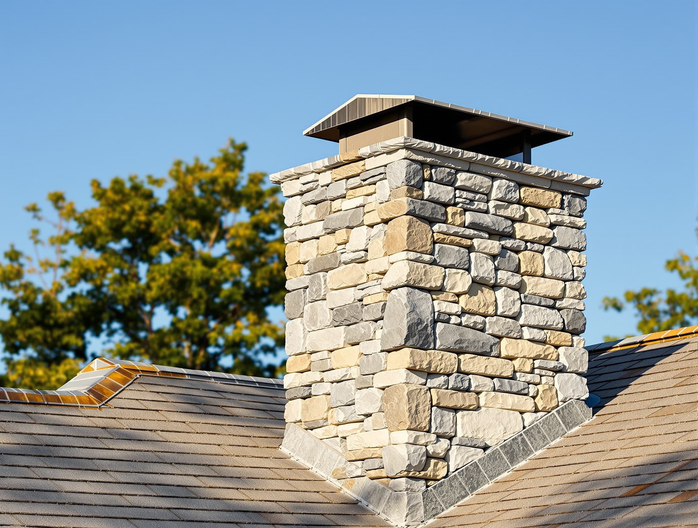 Stone chimney restoration, Huntington